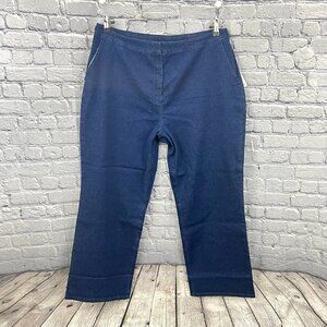 Denim & Co Blue Denim Trousers Jeans Stretch Adjustable waist Size XL 16